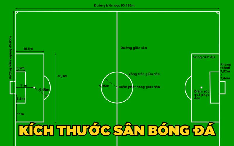 Football Pitch Là Gì? Các Tiêu Chuẩn Của Football Pitch 2 Kích thước sân bóng đá